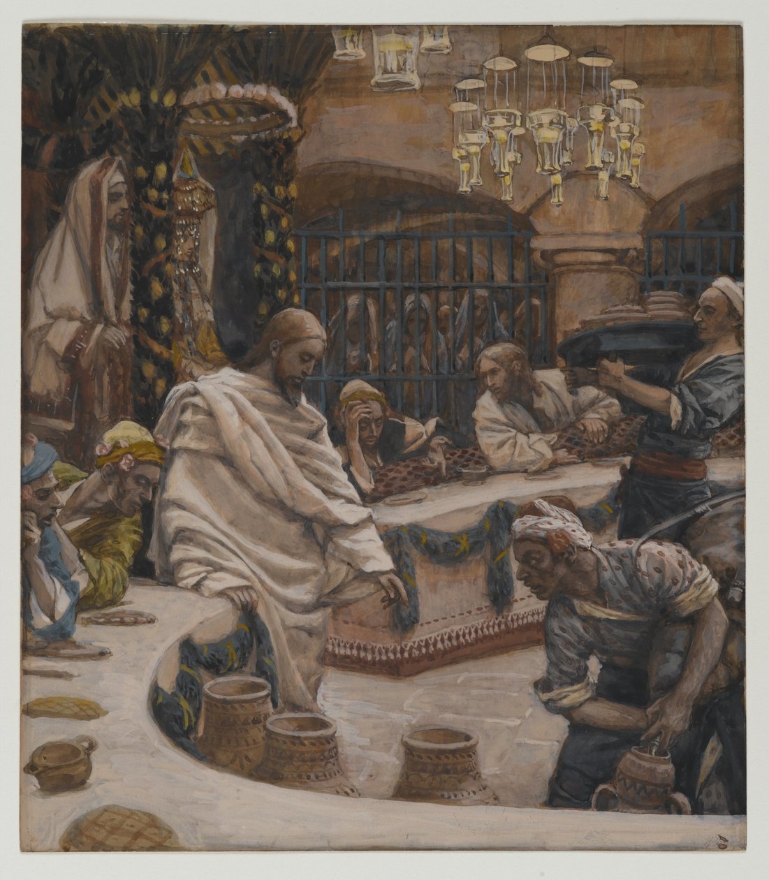 Házasság Kánában, illusztráció az Urunk Jézus Krisztus életéből (wc grafit fölött, papíron) alkotó: James Jacques Joseph Tissot