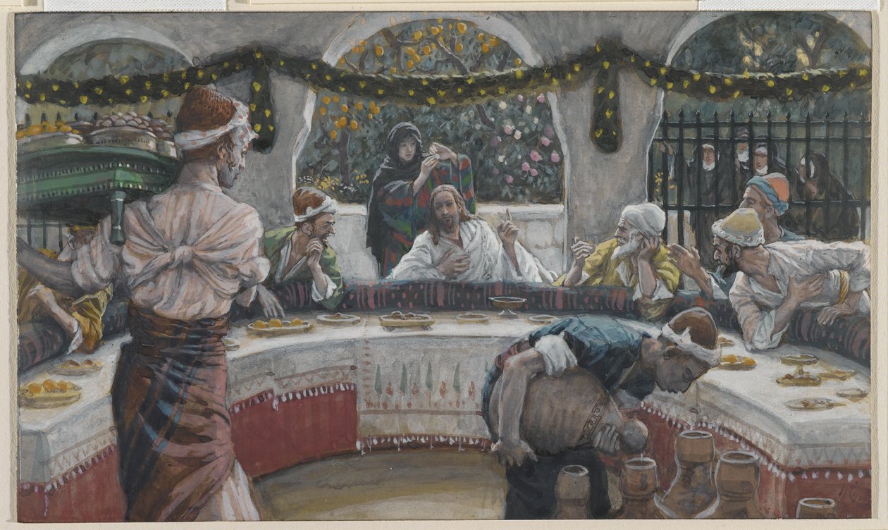 Az étkezés a farizeusok házában, illusztráció a mi Urunk Jézus Krisztus életéből (wc grafit fölött, papíron) alkotó: James Jacques Joseph Tissot