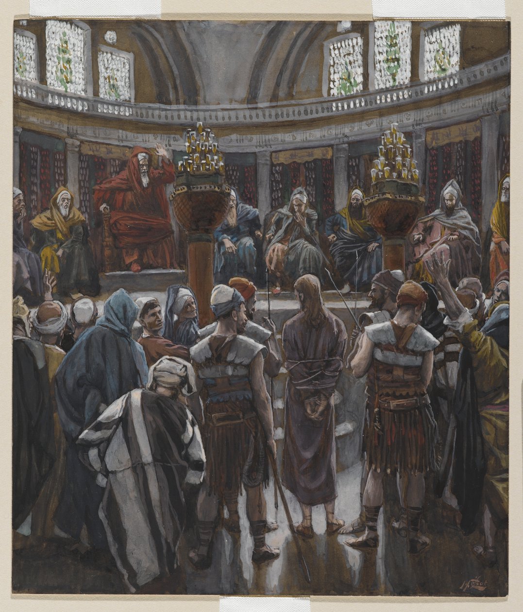Reggeli ítélet, illusztráció az Urunk Jézus Krisztus élete című könyvből, 1886-94 (wc grafit fölött, papíron) alkotó: James Jacques Joseph Tissot