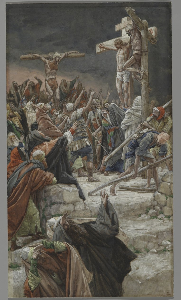 A jó tolvaj bocsánata, illusztráció az Urunk, Jézus Krisztus élete című könyvből, 1886-94 (wc grafit fölött, papíron) alkotó: James Jacques Joseph Tissot