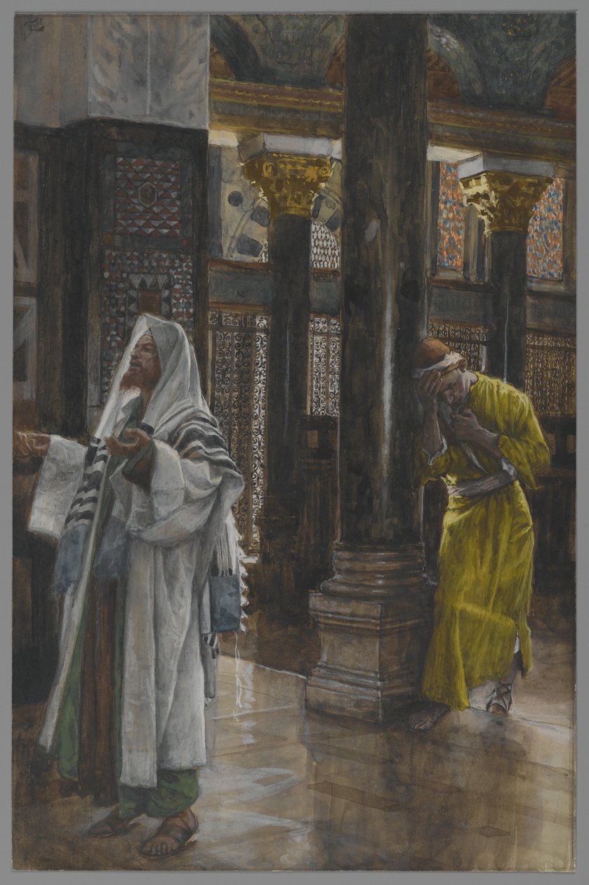 A farizeus és a vámszedő, illusztráció A mi Urunk Jézus Krisztus élete, 1886-94 (wc grafit fölött, papíron) alkotó: James Jacques Joseph Tissot