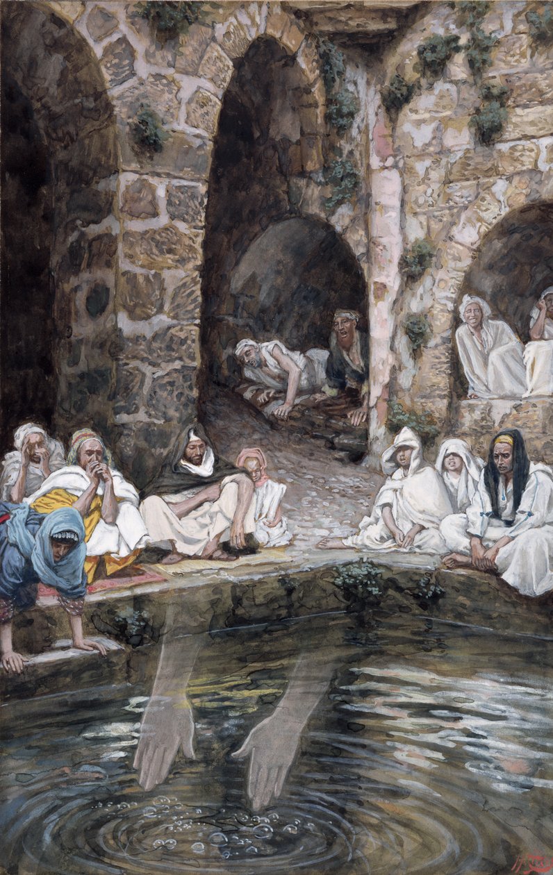 A Bethesda medencéje, illusztráció a Krisztus életéhez, 1886-94 (wc és gouache kartonon) alkotó: James Jacques Joseph Tissot