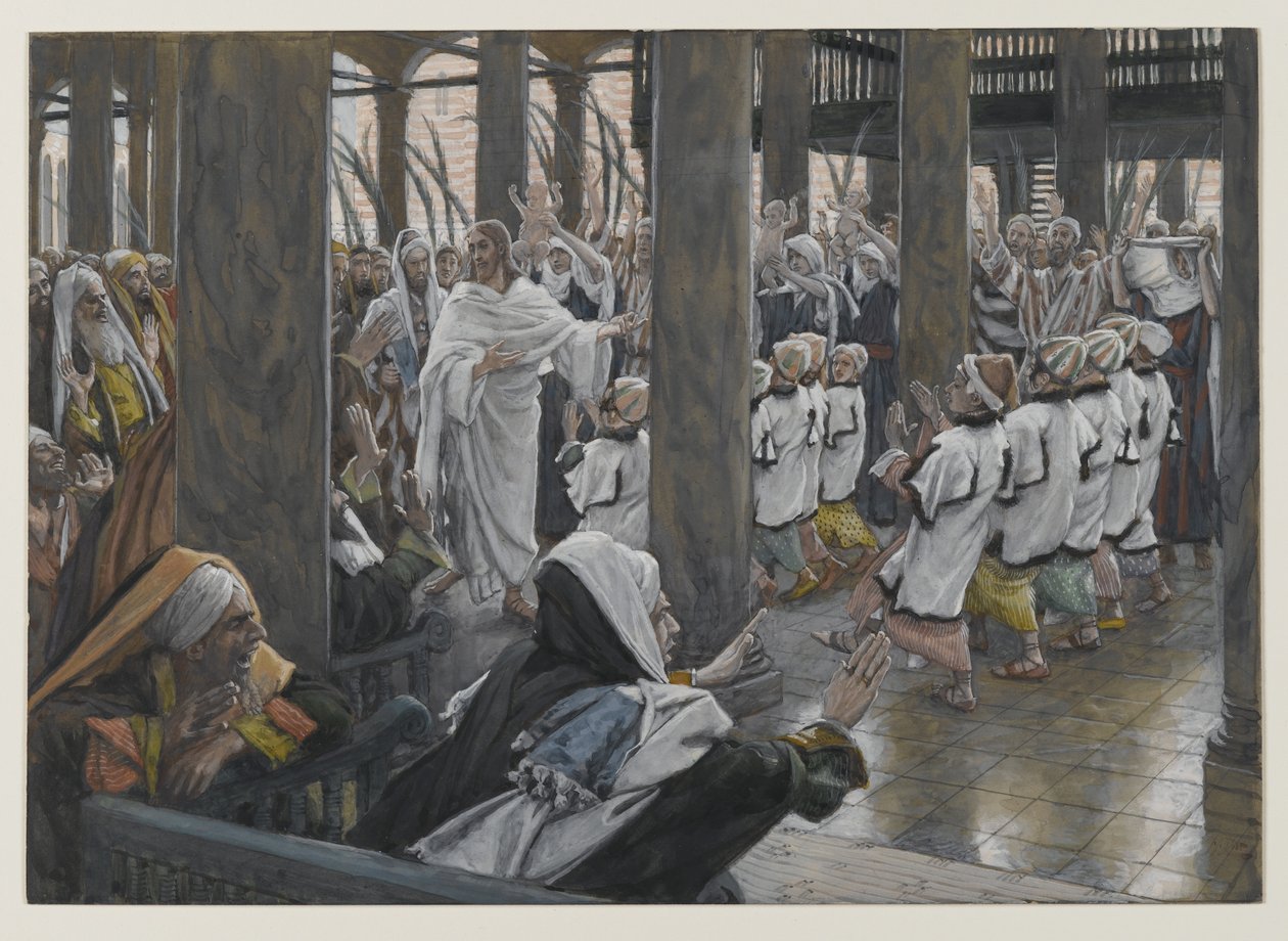 A körmenet a templomban, illusztráció a mi Urunk Jézus Krisztus élete című filmből, 1886-94 (wc grafit felett, papíron) alkotó: James Jacques Joseph Tissot