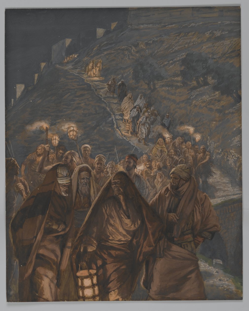 Júdás körmenete, illusztráció: Urunk Jézus Krisztus élete, 1886-94 (wc grafit fölött, papíron) alkotó: James Jacques Joseph Tissot