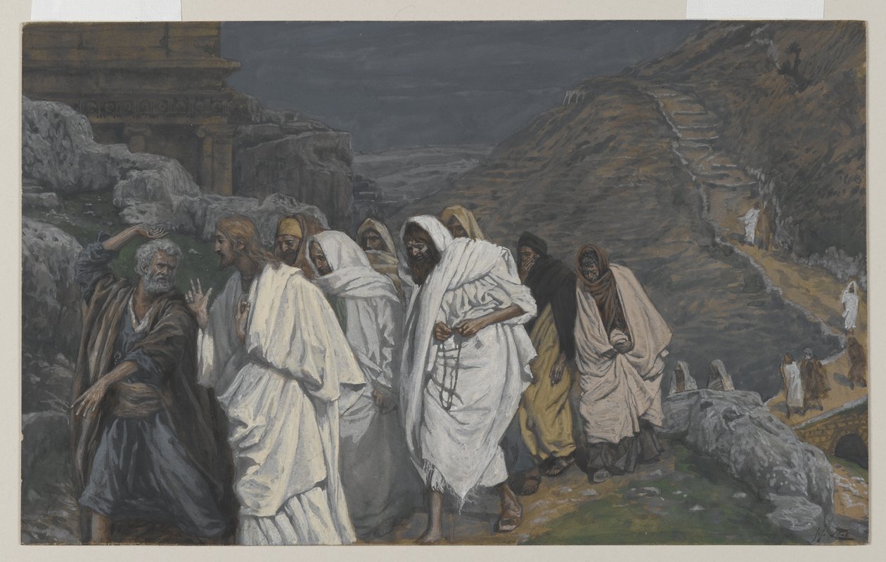 Szent Péter tiltakozásai, illusztráció a mi Urunk Jézus Krisztus élete című könyvből, 1886-94 (wc grafit fölött, papíron) alkotó: James Jacques Joseph Tissot