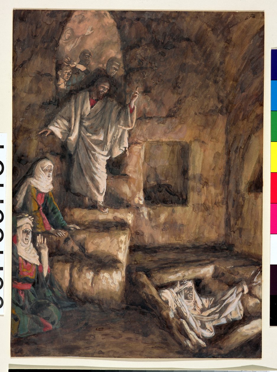 Lázár feltámasztása, illusztráció a Krisztus életéhez, 1886-94 (wc és gouache kartonon) alkotó: James Jacques Joseph Tissot