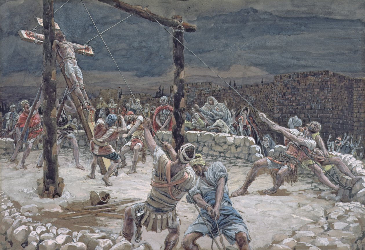 A keresztfelemelés, illusztráció a Krisztus életéhez, 1886-94 körül (wc és gouache kartonon) alkotó: James Jacques Joseph Tissot