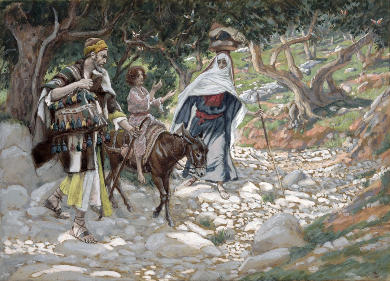 A visszatérés Egyiptomból, illusztráció a Krisztus életéhez, 1886-94 körül (wc és gouache kartonon) alkotó: James Jacques Joseph Tissot