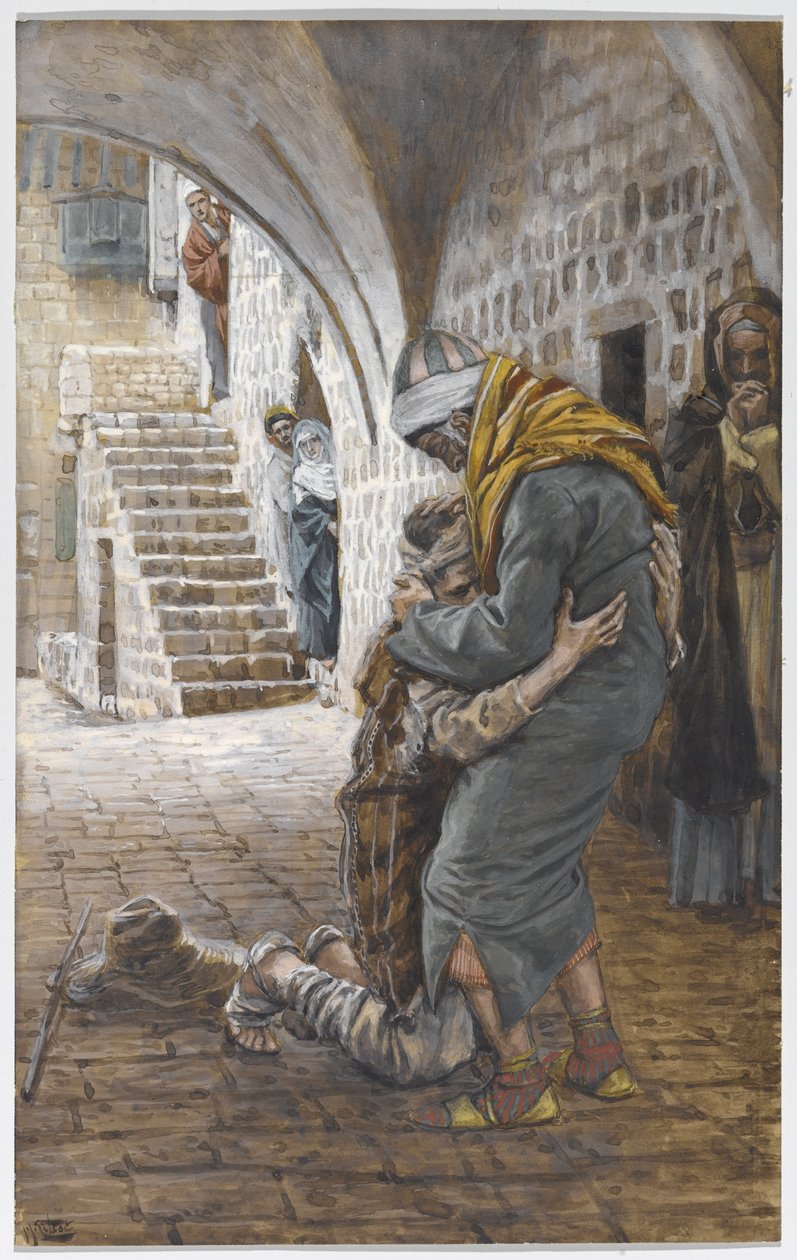 A tékozló fiú visszatérése, illusztráció a Krisztus életéhez, 1886-96 (guache, kartonpapír) alkotó: James Jacques Joseph Tissot