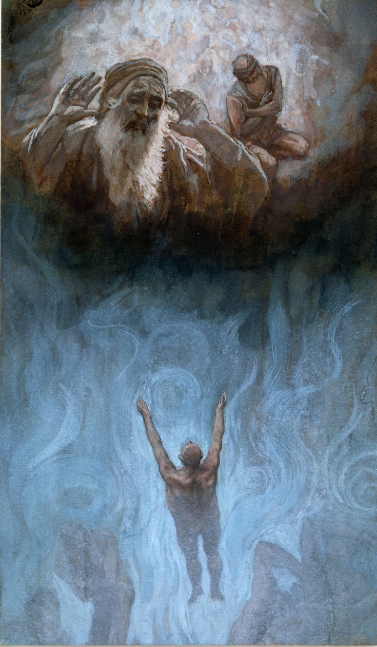 A gazdag ember a pokolban, illusztráció a Krisztus életéhez, 1886-94 (wc és gouache kartonon) alkotó: James Jacques Joseph Tissot