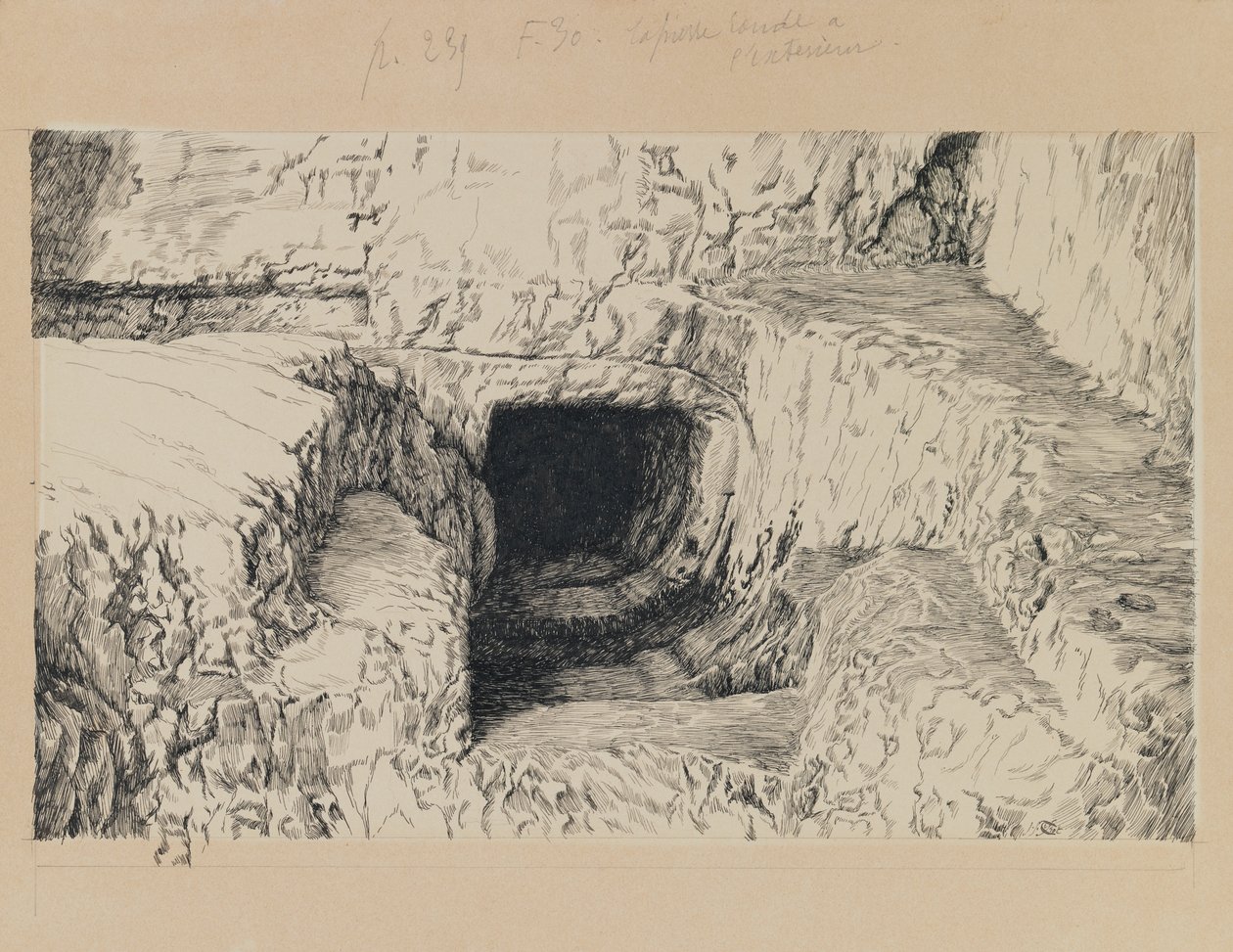 A kerek kő kívülről, illusztráció a mi Urunk Jézus Krisztus életéből (tinta papíron) alkotó: James Jacques Joseph Tissot