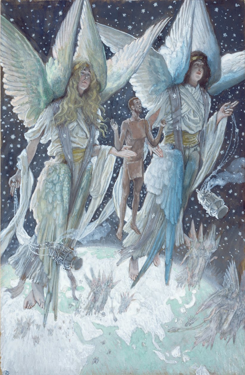 A bűnbánó tolvaj lelke, illusztráció a Krisztus életéhez, 1886-94 (wc és gouache kartonon) alkotó: James Jacques Joseph Tissot