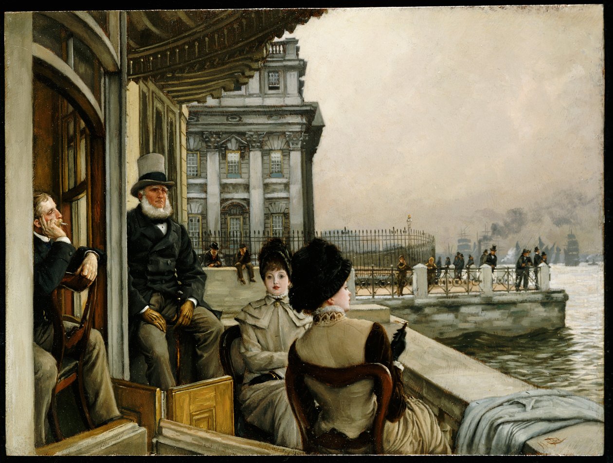 A Trafalgar Tavern terasza, Greenwich, 1878 körül alkotó: James Jacques Joseph Tissot