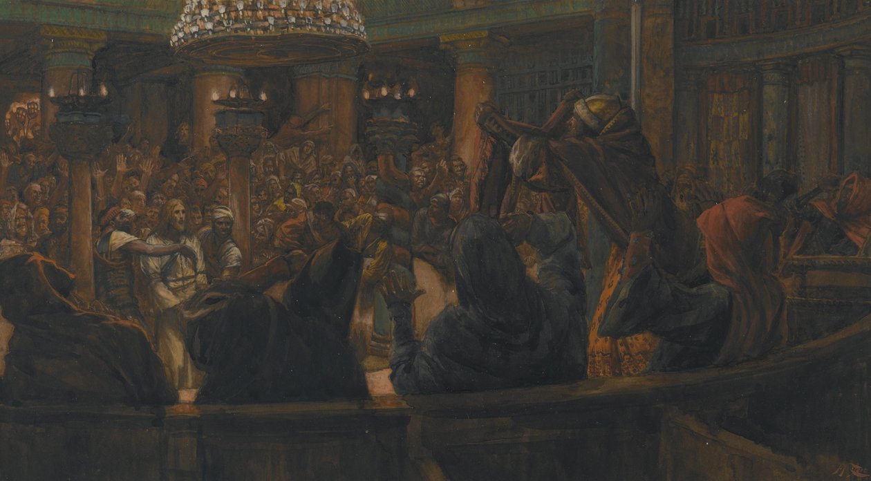 A szakadt köpeny – A zsidók által halálra ítélt Jézus, illusztráció az Urunk, Jézus Krisztus élete, 1886-94 című könyvéből (wc grafit fölött, papíron) alkotó: James Jacques Joseph Tissot