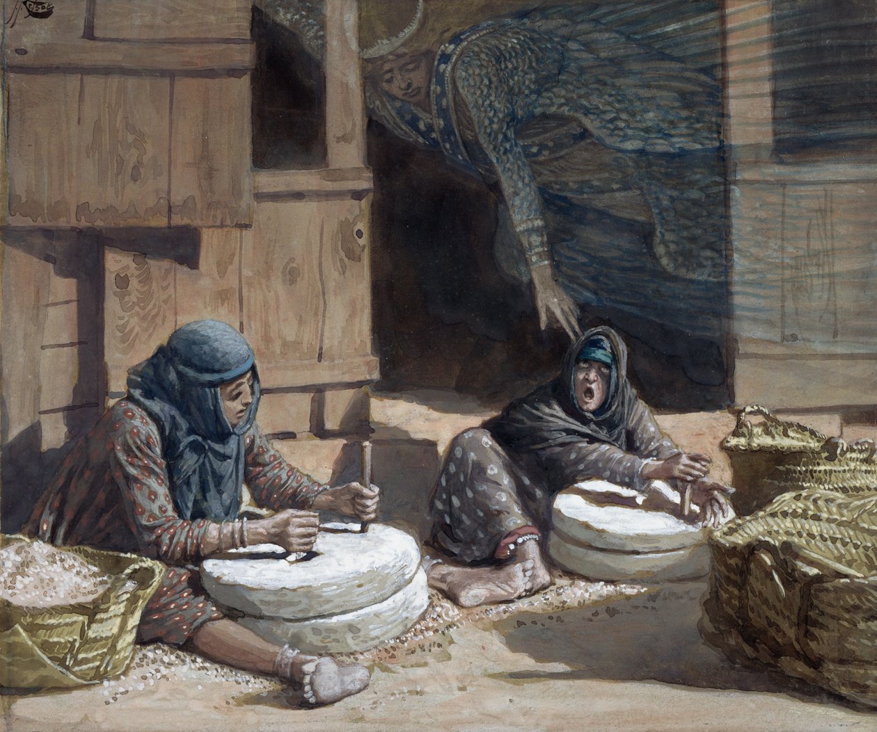 A két nő a malomban, illusztráció a Krisztus életéhez, 1886-94 (wc és gouache kartonon) alkotó: James Jacques Joseph Tissot
