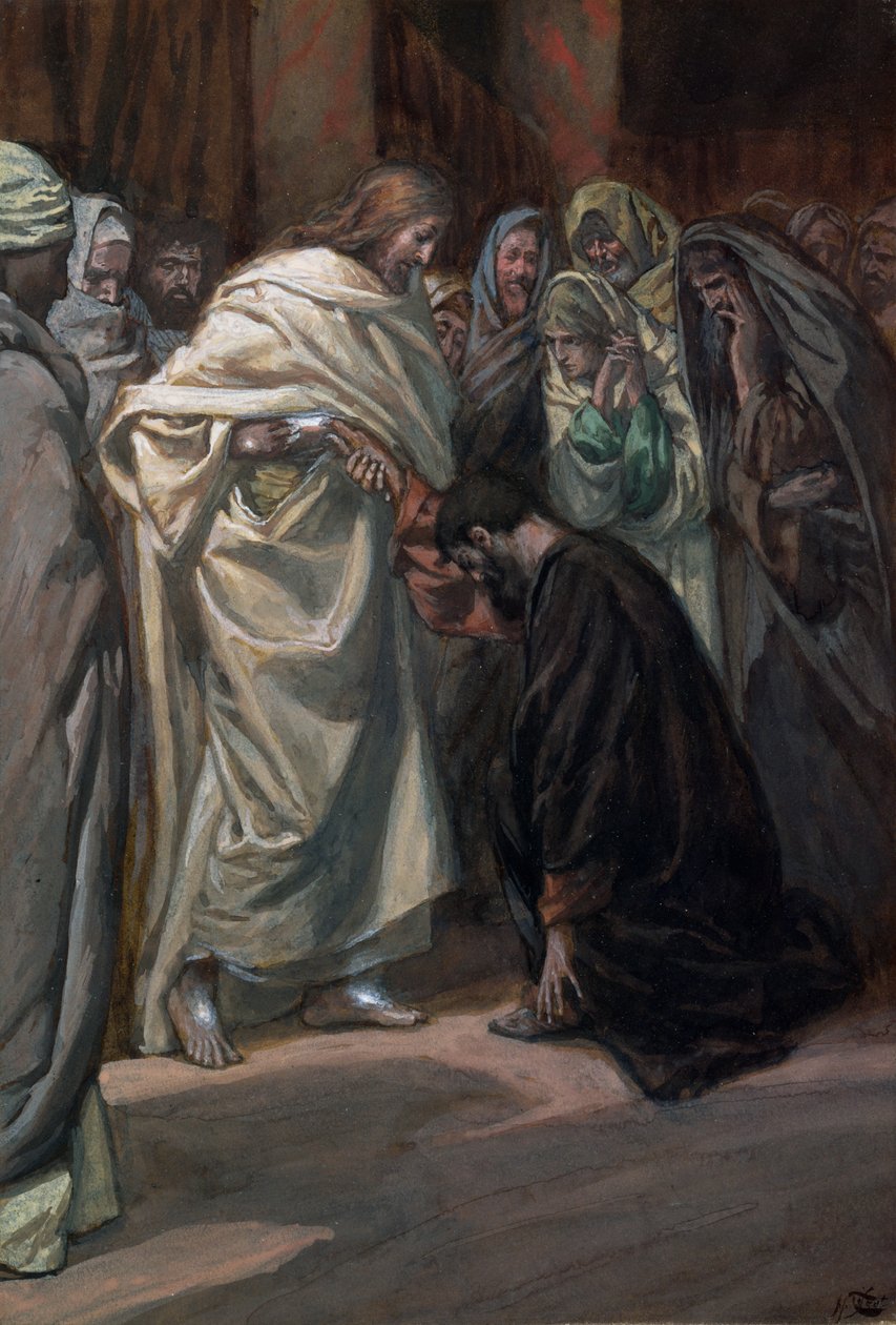 Szent Tamás hitetlensége, illusztráció a Krisztus életéhez, 1884-96 körül (wc és gouache kartonon) alkotó: James Jacques Joseph Tissot