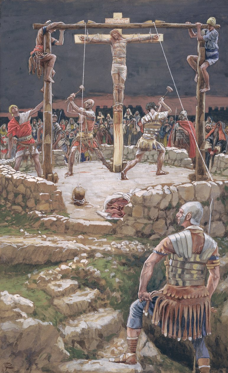 A kereszt ékelése, illusztráció a Krisztus életéhez, 1886-94 körül (wc és gouache kartonon) alkotó: James Jacques Joseph Tissot