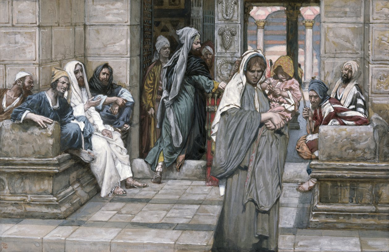 The Widows Mite, illusztráció a Krisztus életéhez, 1884-96 körül (Wc és gouache kartonon) alkotó: James Jacques Joseph Tissot
