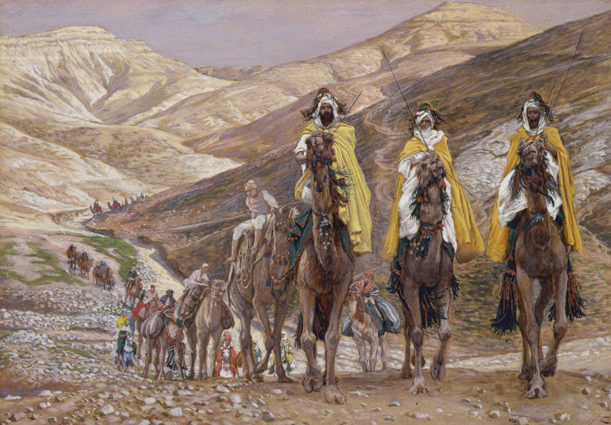 A Bölcsek Betlehembe utaznak, illusztráció a Krisztus életéhez, 1886-94 körül (gouache, kartonpapír) alkotó: James Jacques Joseph Tissot