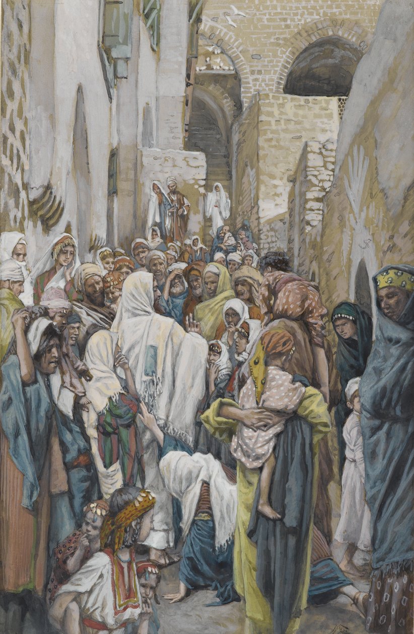 Vérproblémás nő, illusztráció az Urunk Jézus Krisztus életéből (wc grafit fölött, papíron) alkotó: James Jacques Joseph Tissot
