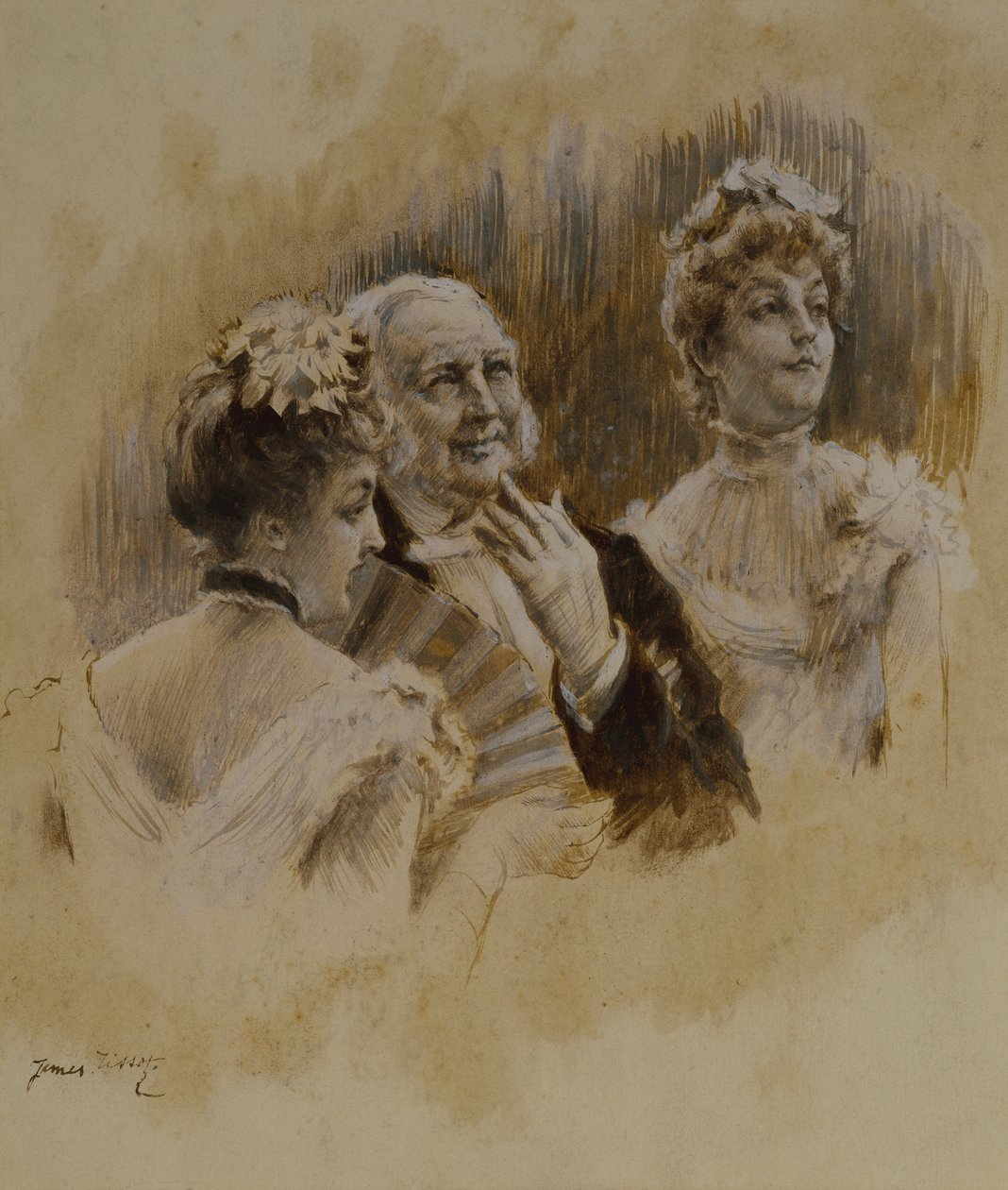 A párizsi nők: A tartományok fiatal hölgyei (toll és tinta) alkotó: James Jacques Joseph Tissot