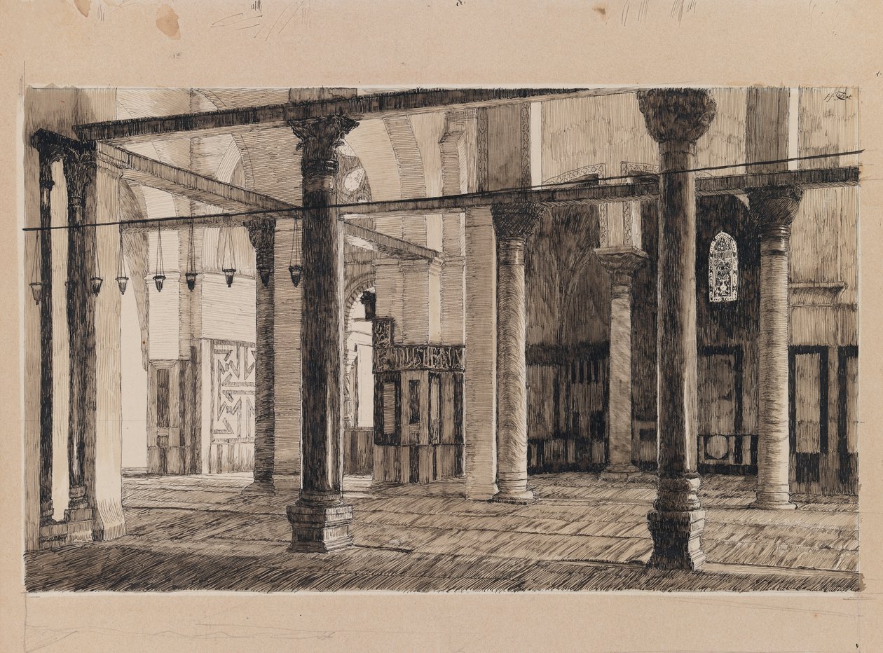 Az El-Aksa mecset kereszthajója, illusztráció az Urunk Jézus Krisztus életéből (tinta és grafit kartonon) alkotó: James Jacques Joseph Tissot