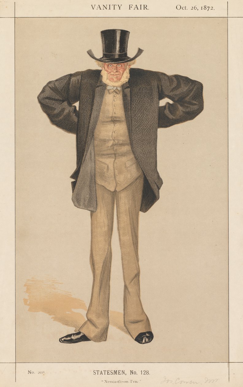 Vanity Fair: Statesman, No. 128 Newcastle-on-Tyne, 1872. alkotó: James Jacques Joseph Tissot