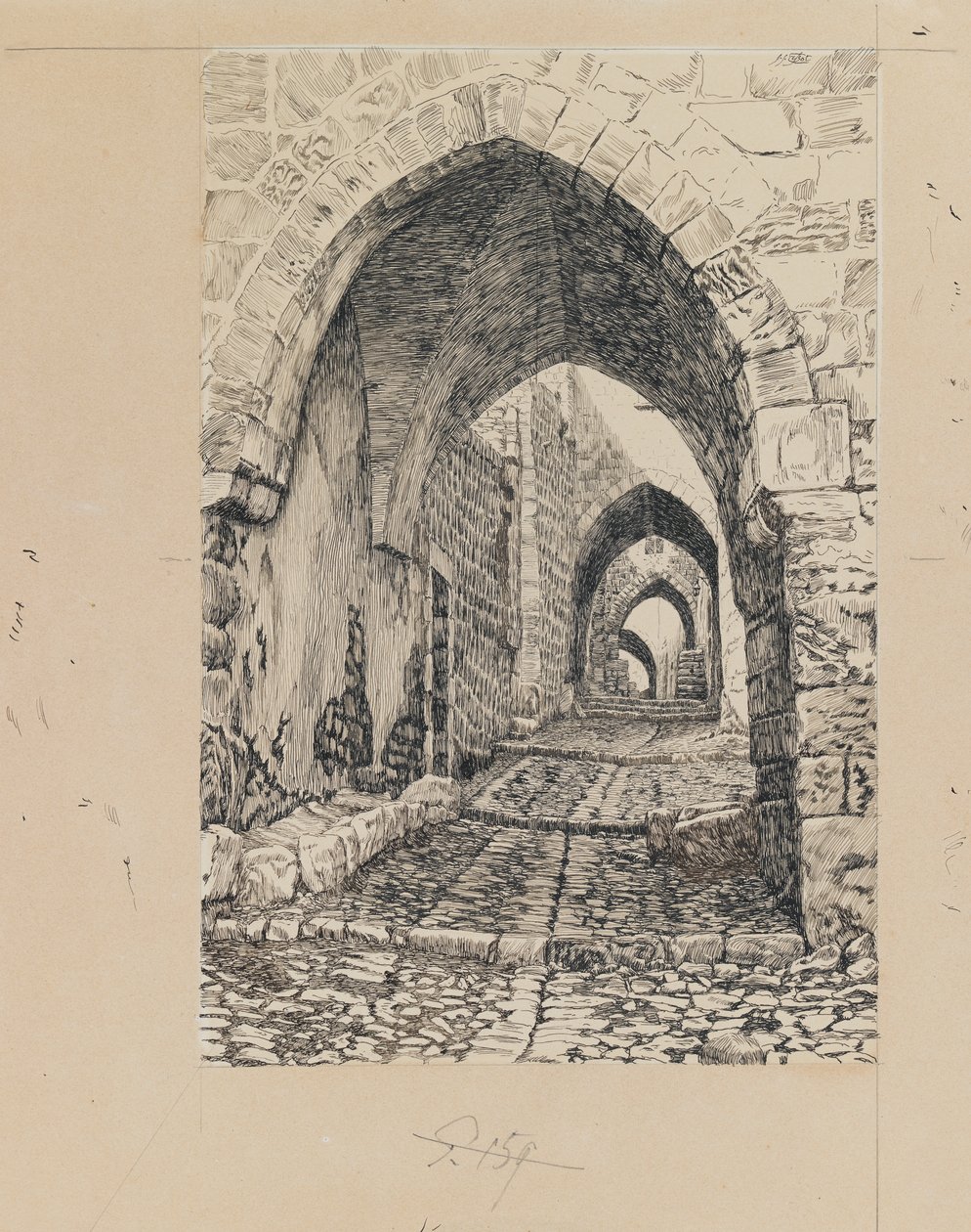 Via Dolorosa, Jeruzsálem, illusztráció az Urunk Jézus Krisztus életéből (tinta és grafit papíron) alkotó: James Jacques Joseph Tissot
