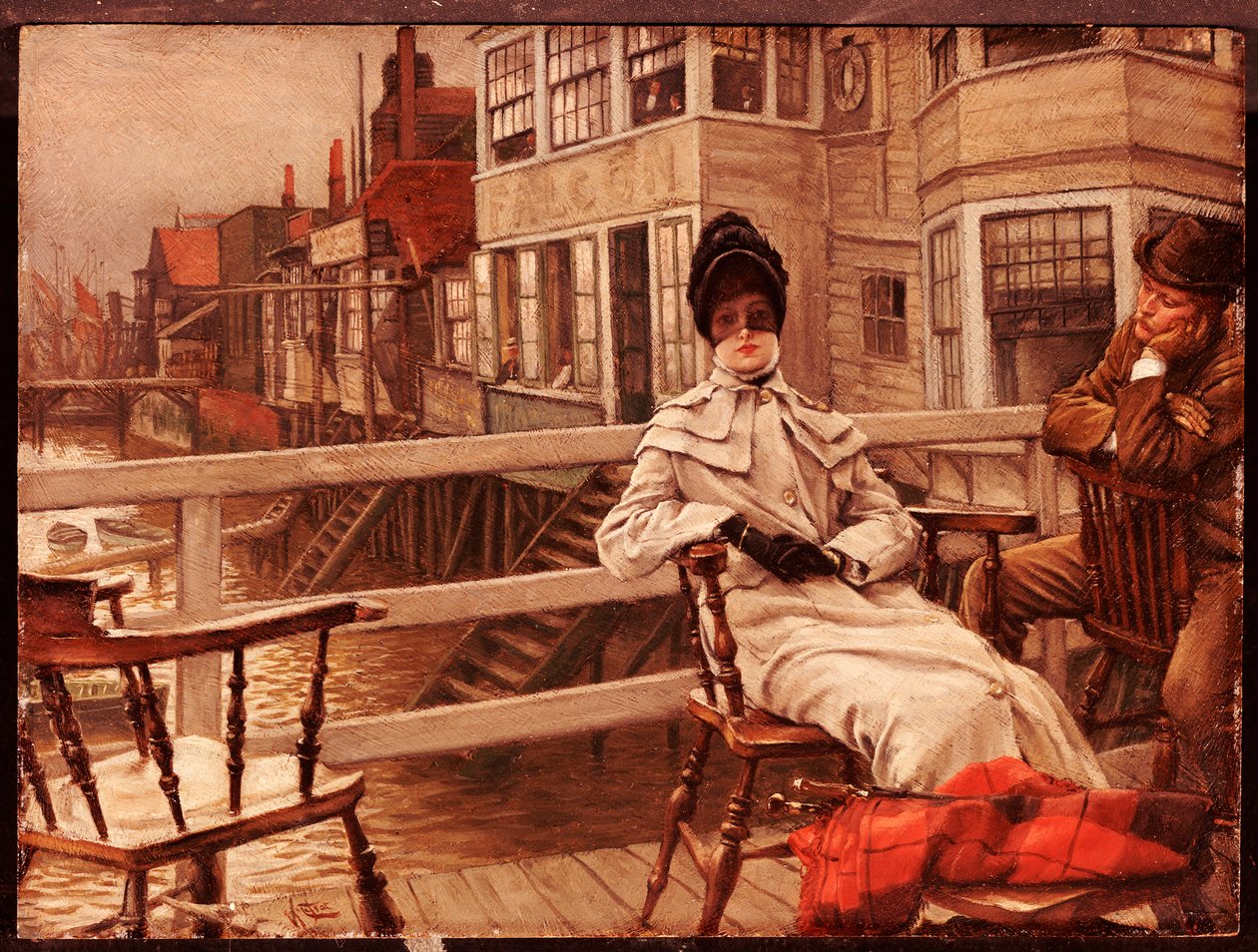 A hajóra várva Greenwichben alkotó: James Jacques Joseph Tissot