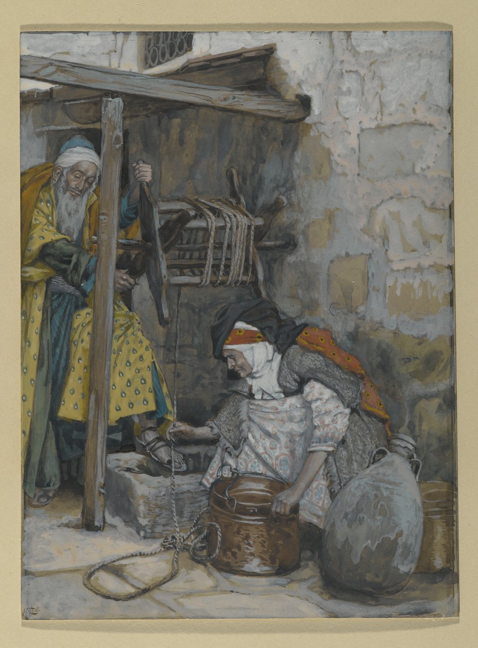 Zakariás és Erzsébet, illusztráció a Krisztus életéhez, 1886-94 körül (wc és gouache kartonon) alkotó: James Jacques Joseph Tissot