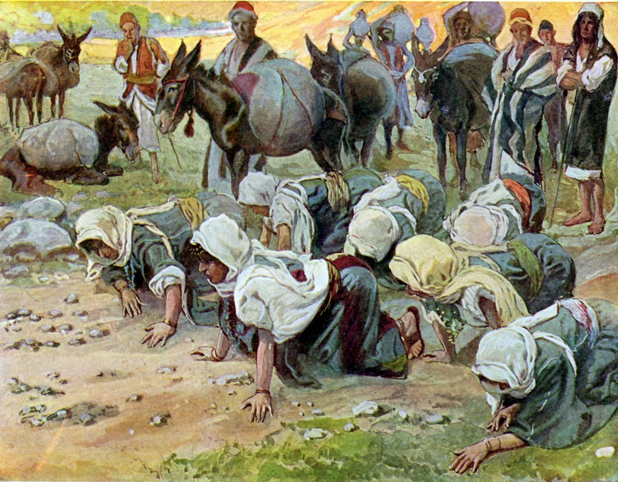 Abigail letérdel Dávid előtt, írta Tissot – Biblia alkotó: James Jacques Joseph after Tissot