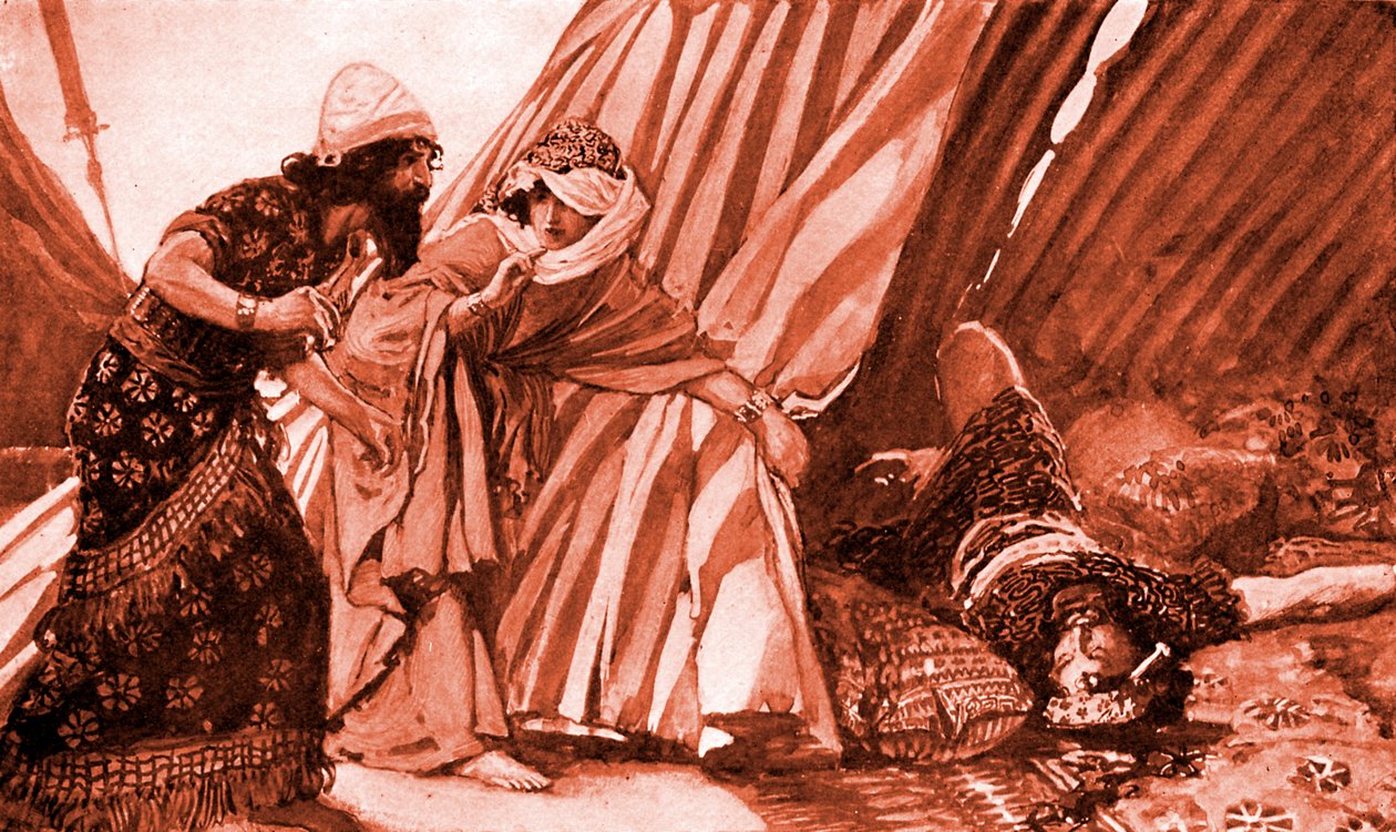 Jael Barak Siserát holtan mutatja – Biblia alkotó: James Jacques Joseph after Tissot