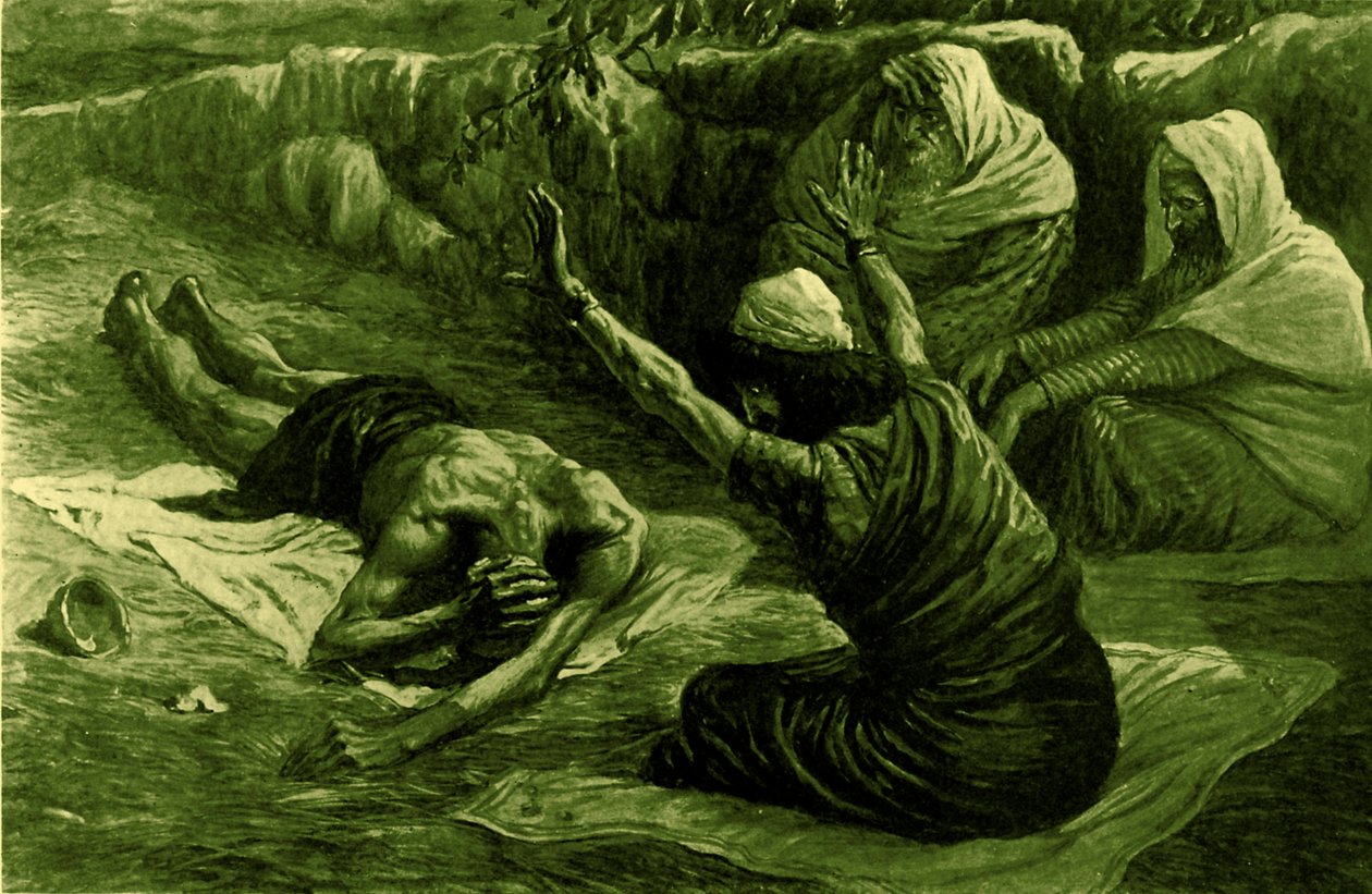 Job a szemétdombon hever, írta Tissot -Biblia alkotó: James Jacques Joseph after Tissot
