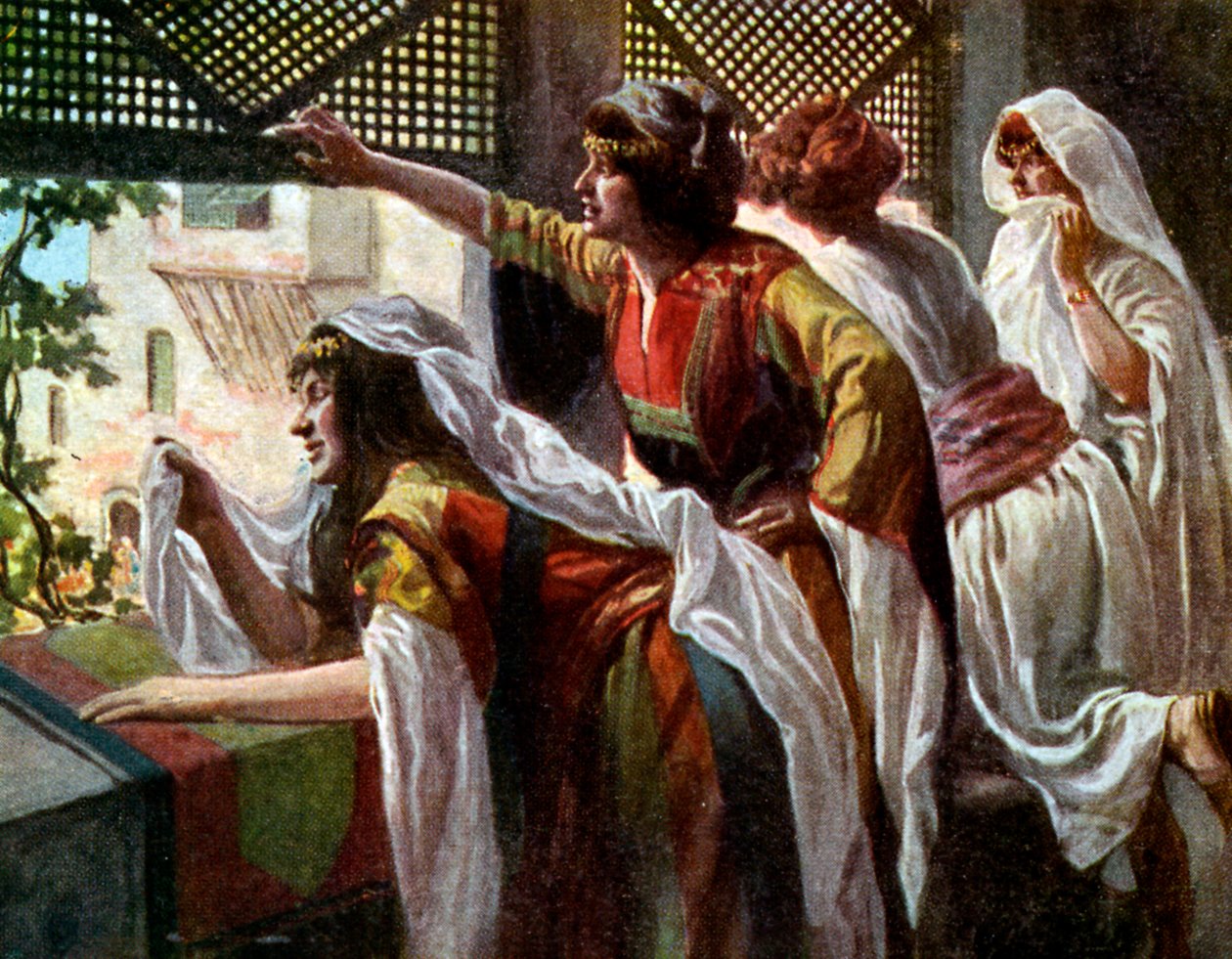 Michal megveti Davidet, J James Tissot - Biblia alkotó: James Jacques Joseph after Tissot
