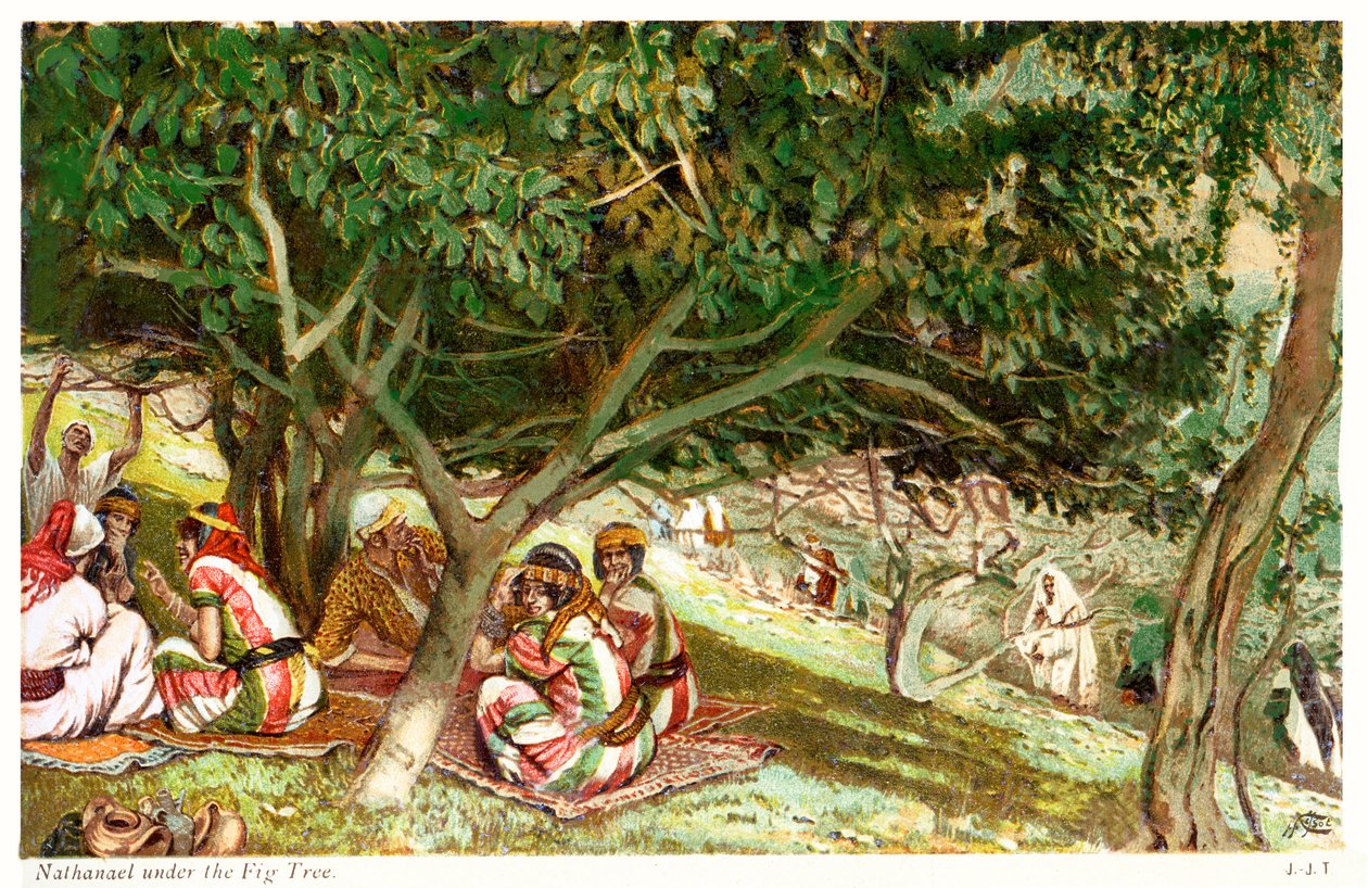 Nátánael a fügefa alatt – Szent János, Biblia alkotó: James Jacques Joseph after Tissot