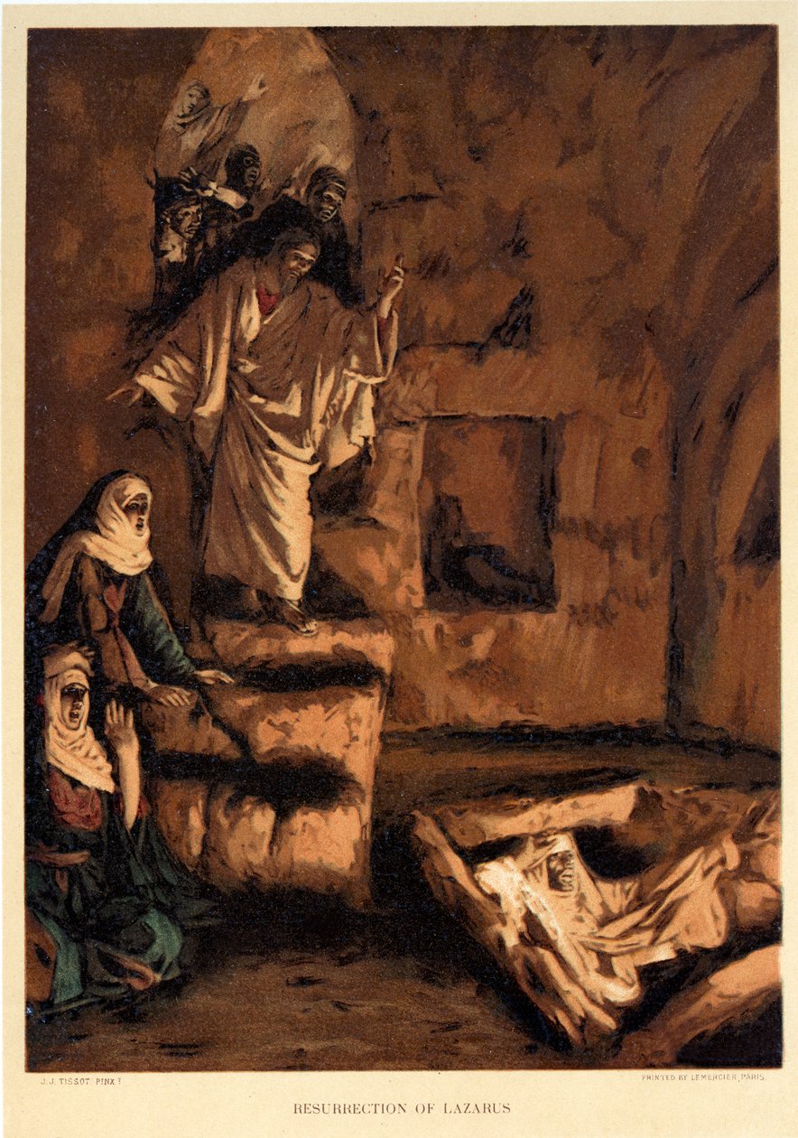 Lázár feltámadása - Szent János, -Biblia alkotó: James Jacques Joseph after Tissot