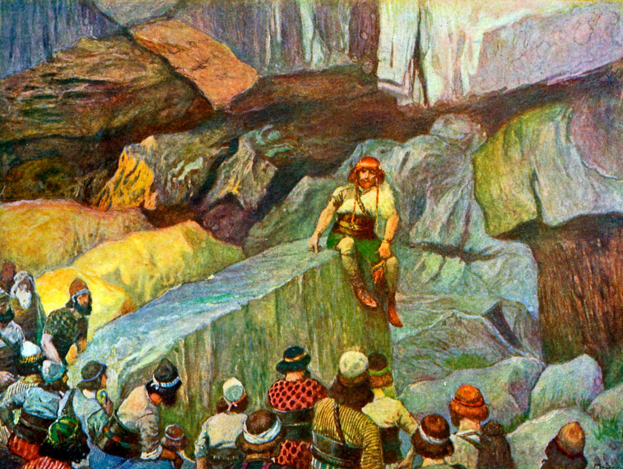 Sámson az etami barlangokban Tissottól - Biblia alkotó: James Jacques Joseph after Tissot