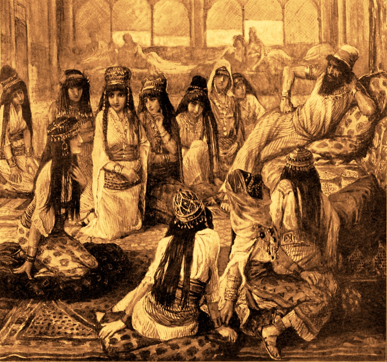 Salamon és háremje J James Tissot - Biblia (Királyok könyve) alkotó: James Jacques Joseph after Tissot