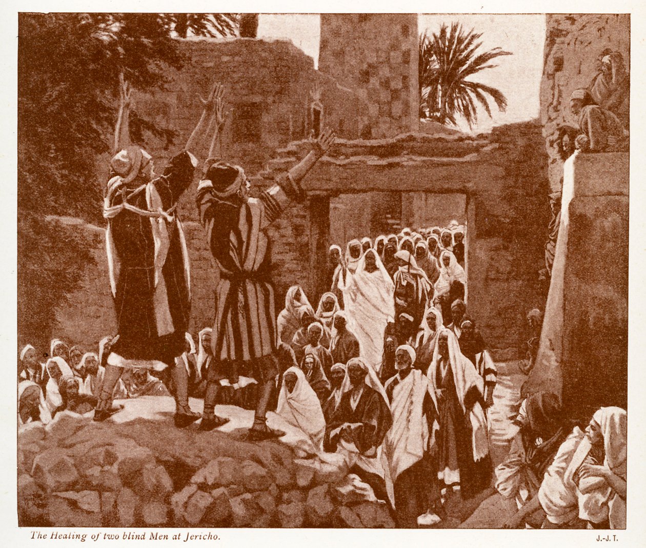 Két vak gyógyulása Jerikóban – Biblia alkotó: James Jacques Joseph after Tissot