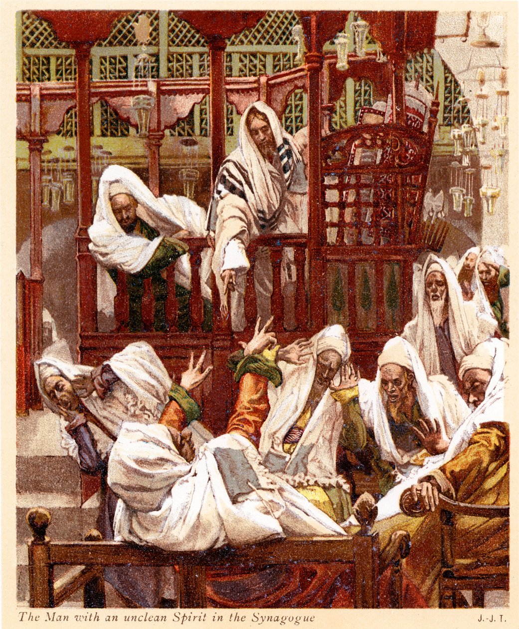 Az ember tisztátalan lélekkel – Biblia alkotó: James Jacques Joseph after Tissot