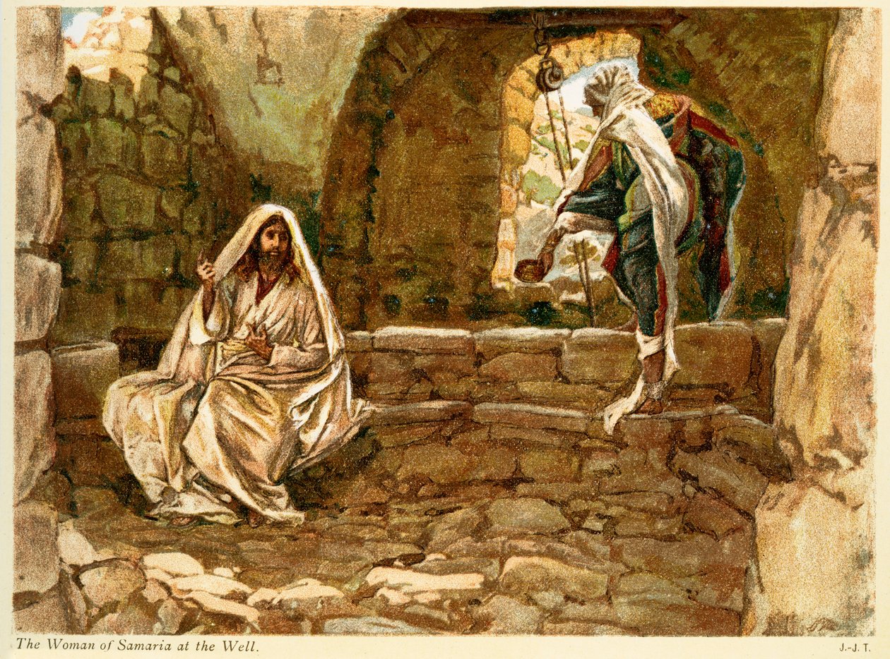 A szamáriai asszony a kútnál - Szent János - Biblia alkotó: James Jacques Joseph after Tissot