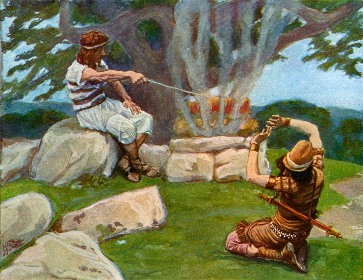 Az angyal tüzet rak Gedeon oltárára – Biblia alkotó: James Jacques Joseph after Tissot