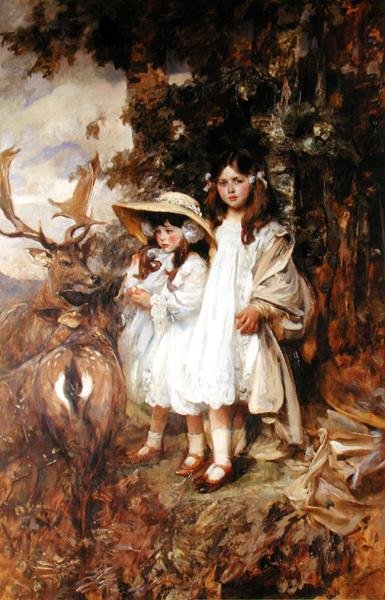 Irene és Frida Mond (olaj, vászon) alkotó: James Jebusa Shannon
