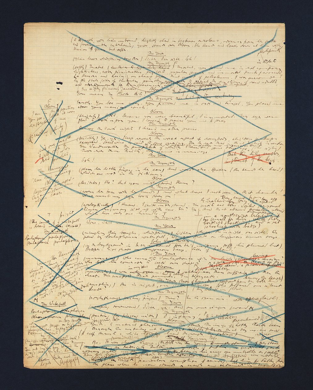 Autográf kézirat az Ulysses, Párizs, 1920. július-december, „Circe” epizódjához (toll, tinta és ceruza papíron) (lásd még: 490419) alkotó: James Joyce