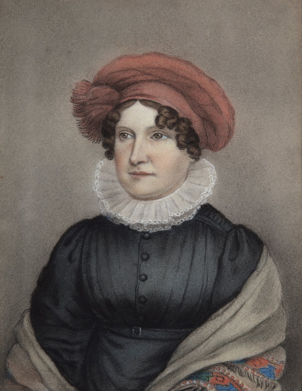 Mrs Ellen Sharples (pasztell szürke papíron) alkotó: James Junior Sharples