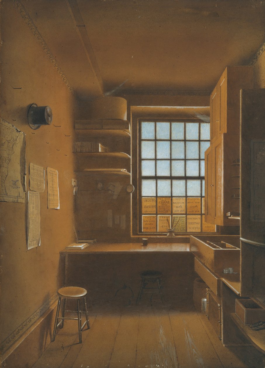 Egy lottó belseje, 1821. alkotó: James Kidder