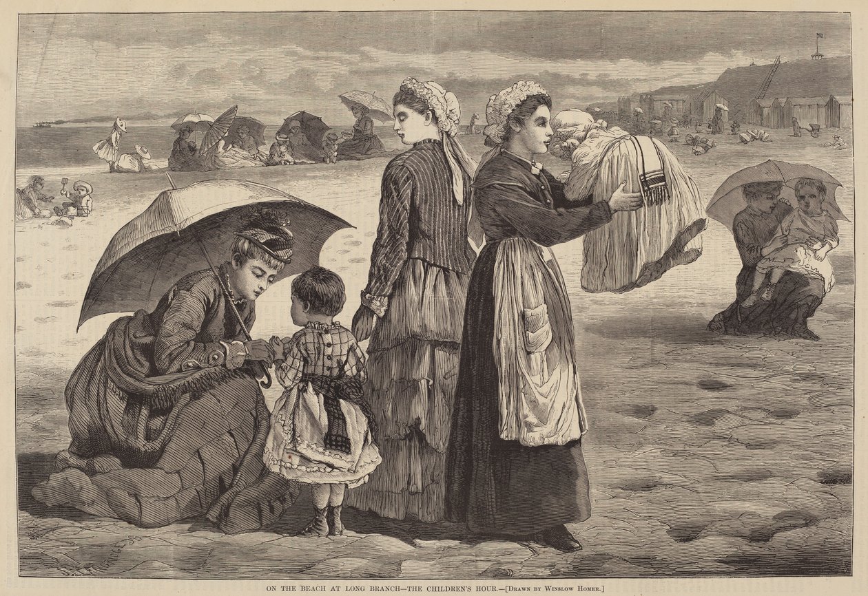 A strandon a Long Branch-nél – a Gyermekóra alkotó: James L. Langridge after Winslow Homer