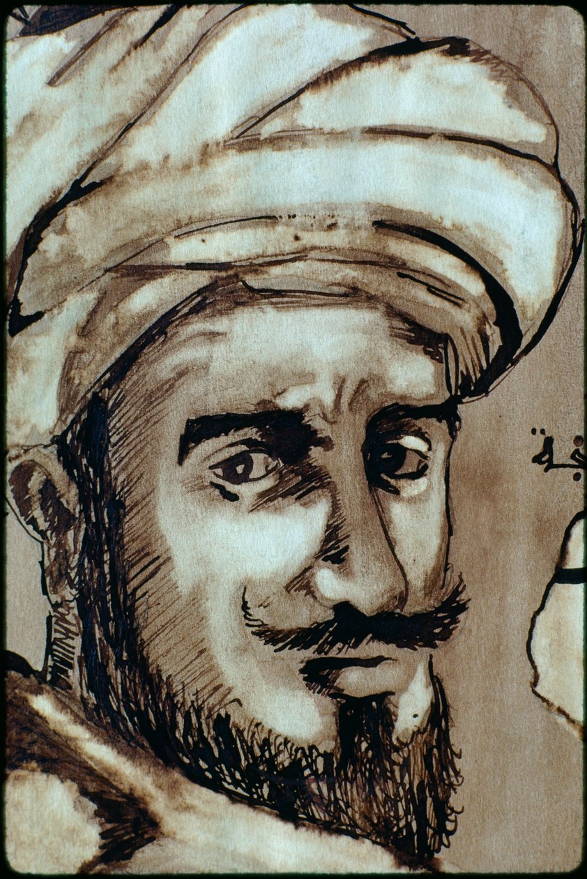 Ibn Battuta iszlám misztikus és vándor portréja. TANGIER, MAROKKÓ. alkotó: James L Stanfield