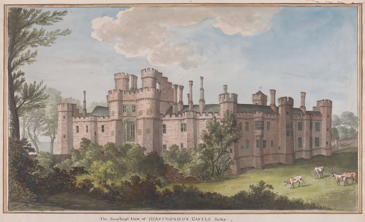 Herstmonceux-kastély, East Sussex: Délkeleti nézet alkotó: James Lambert  of Lewes