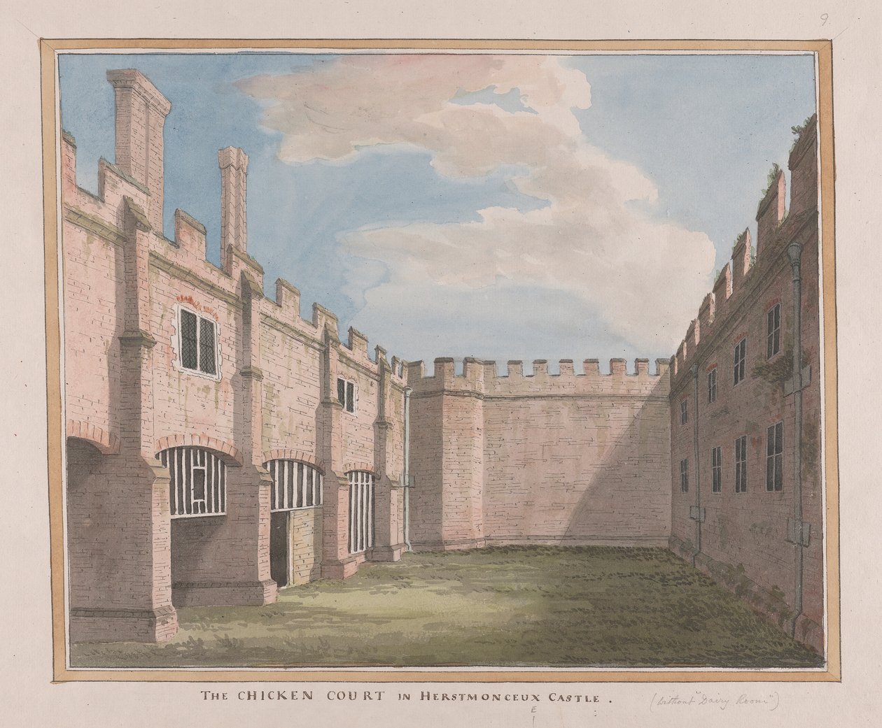 Herstmonceux-kastély, East Sussex: A csirkeudvar alkotó: James Lambert  of Lewes